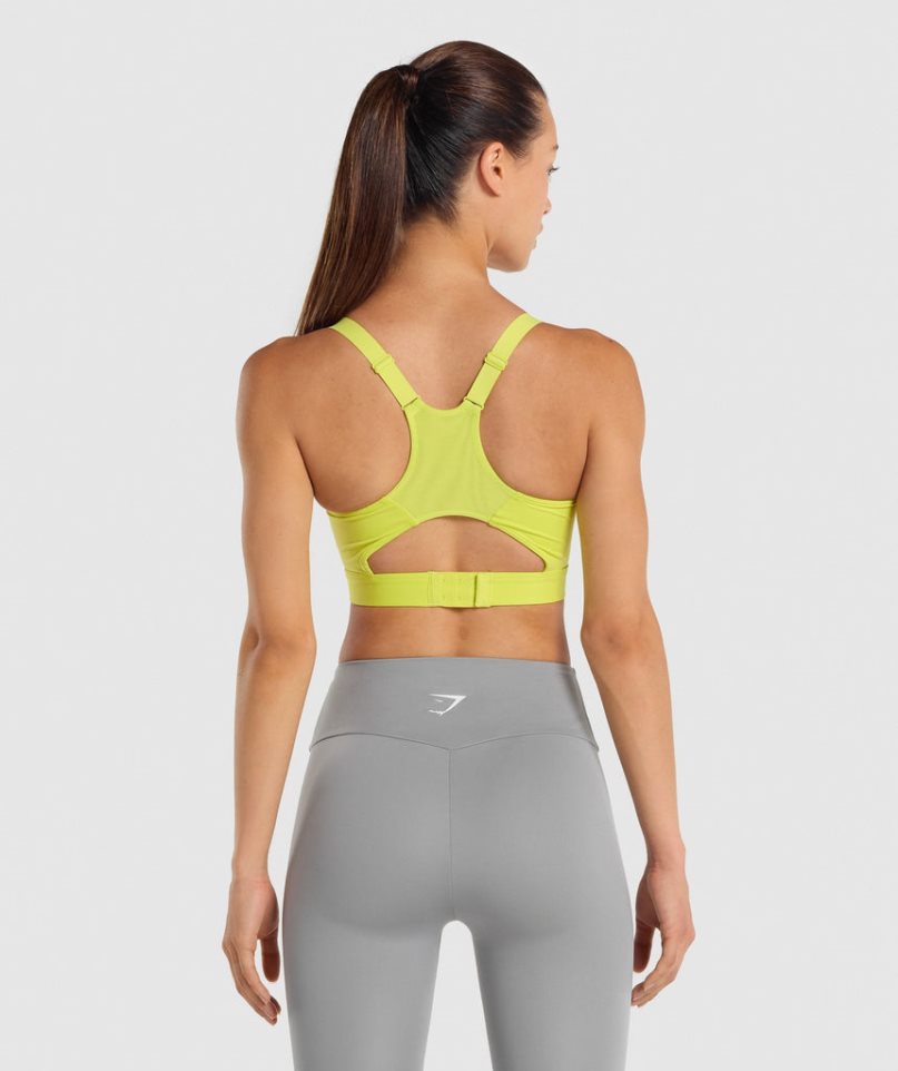 Women's Gymshark Racer Back Sports Bra Yellow | NZ 4AJIVH